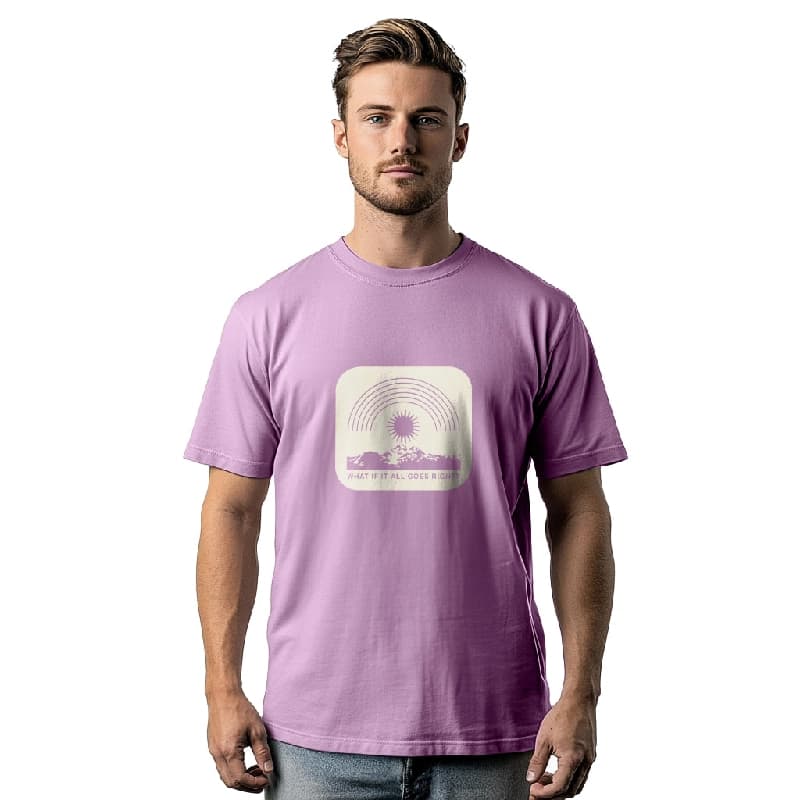Men's Purple Casual Printed Regular Fit Tshirt