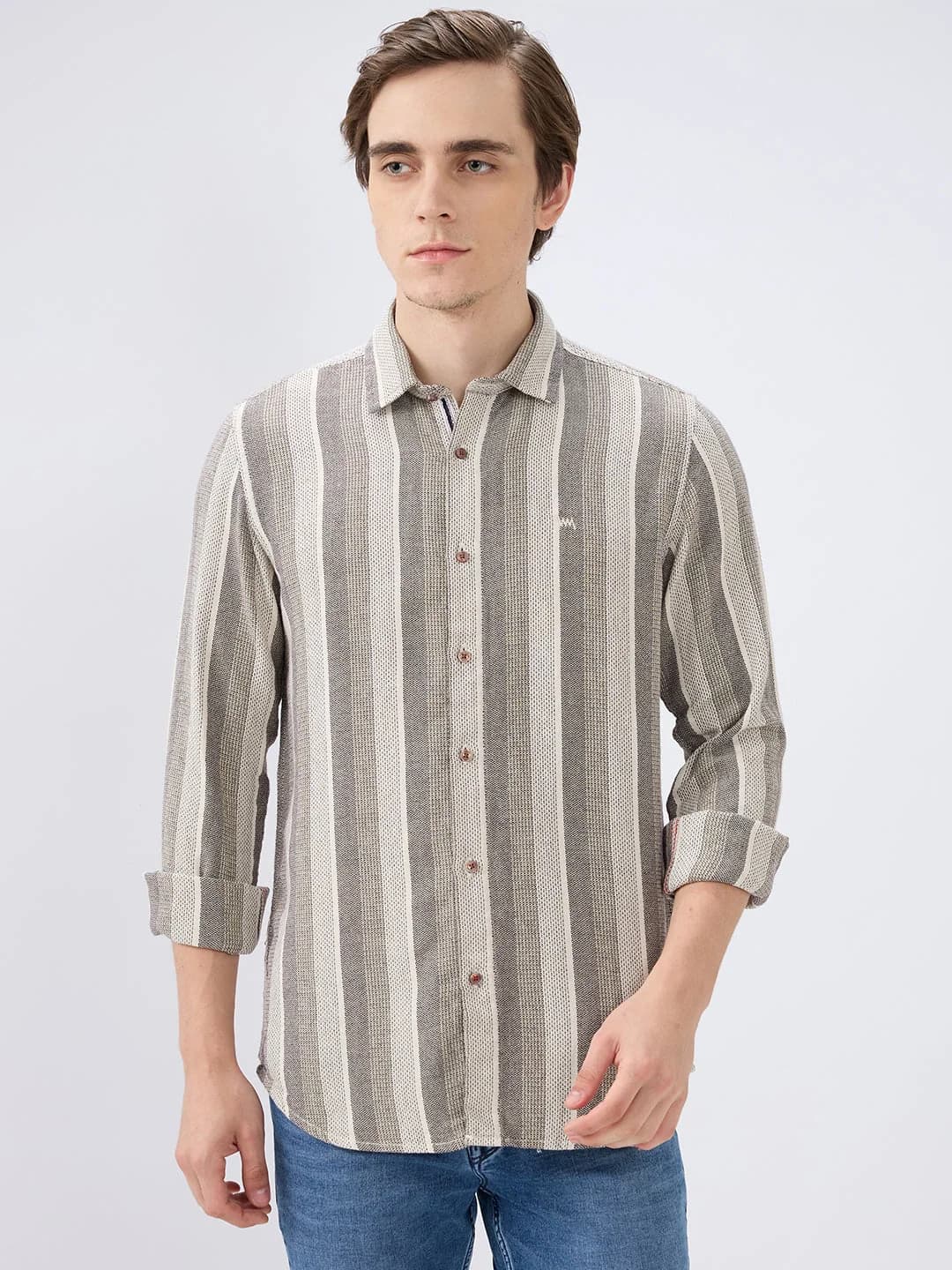 Men's Multicolor Casual Striped Slim Fit Cotton Shirt