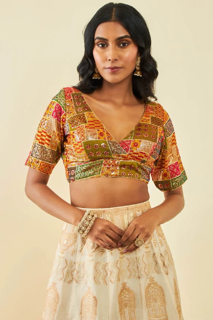 Women's Yellow Festive Regular Fit Blouse