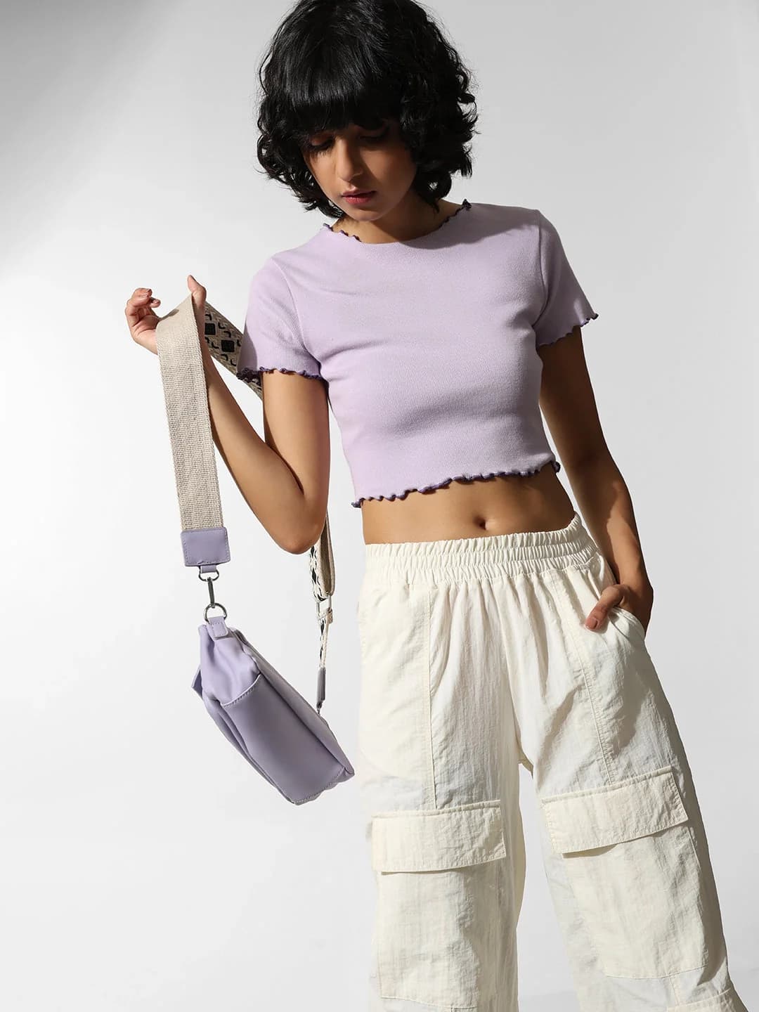 Women's Purple Casual Solid Tshirt