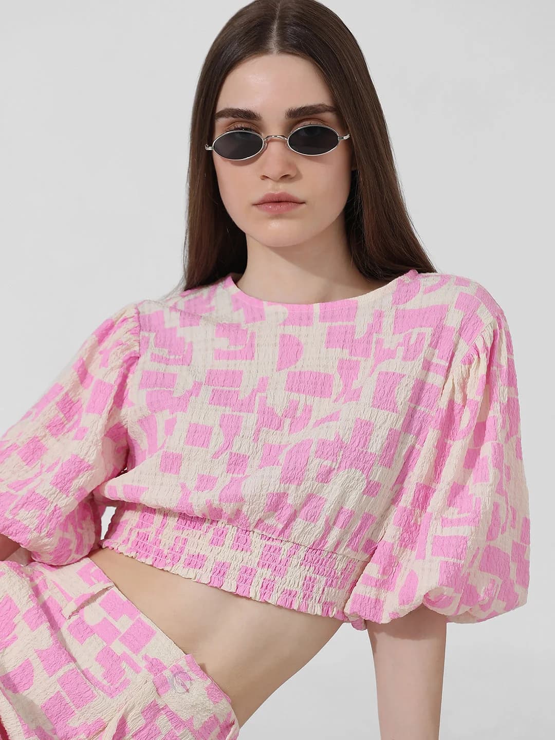 Women's Pink Casual Printed Top