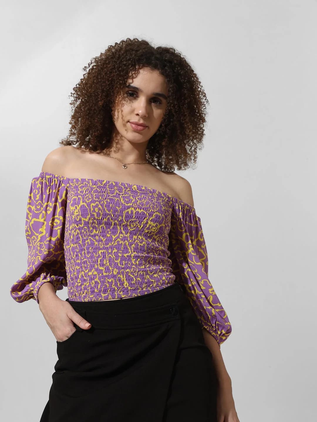 Women's Blue Casual Printed Top