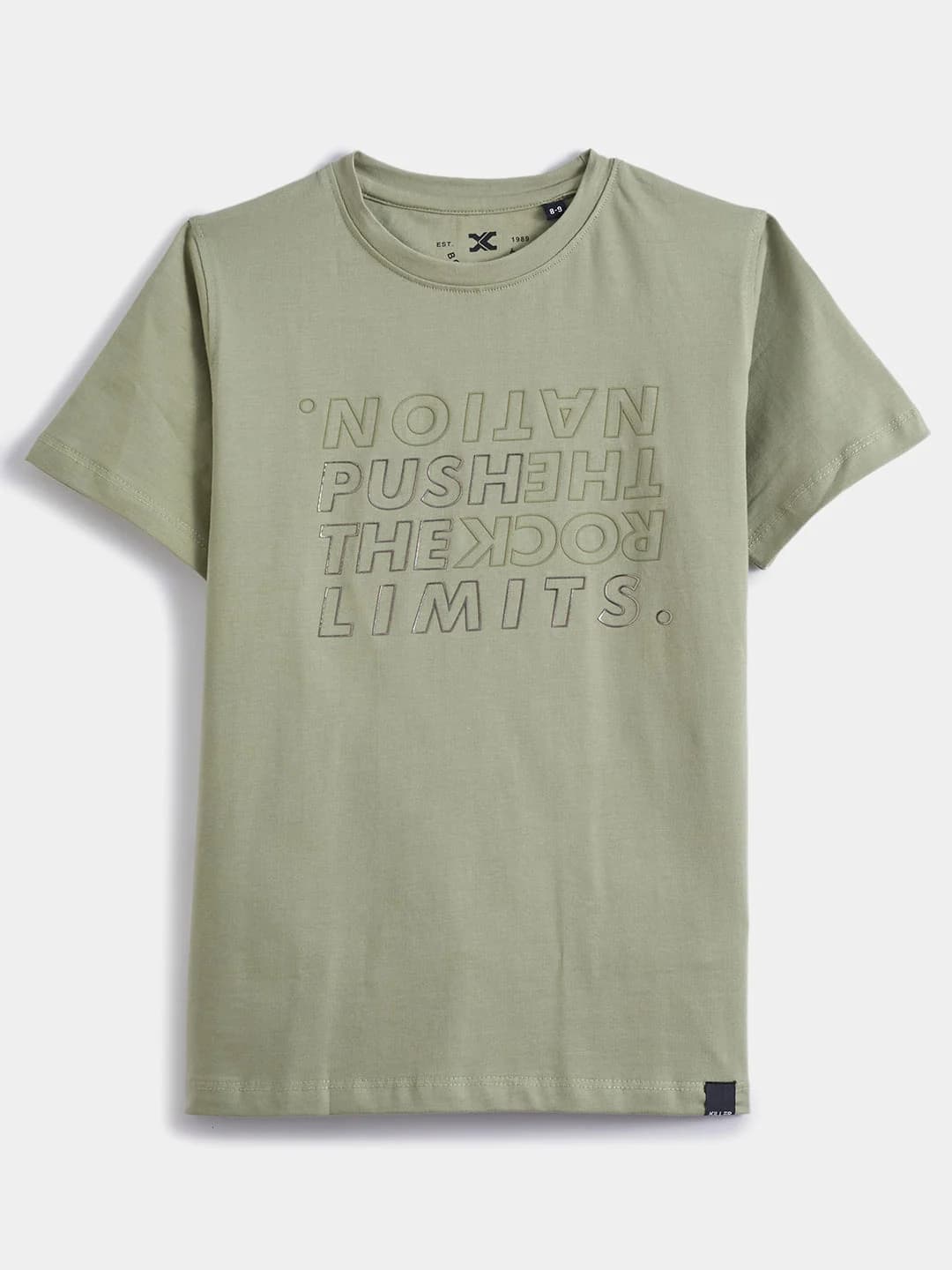 Boys Green Casual Slim Fit Printed Half Sleeves Tshirt