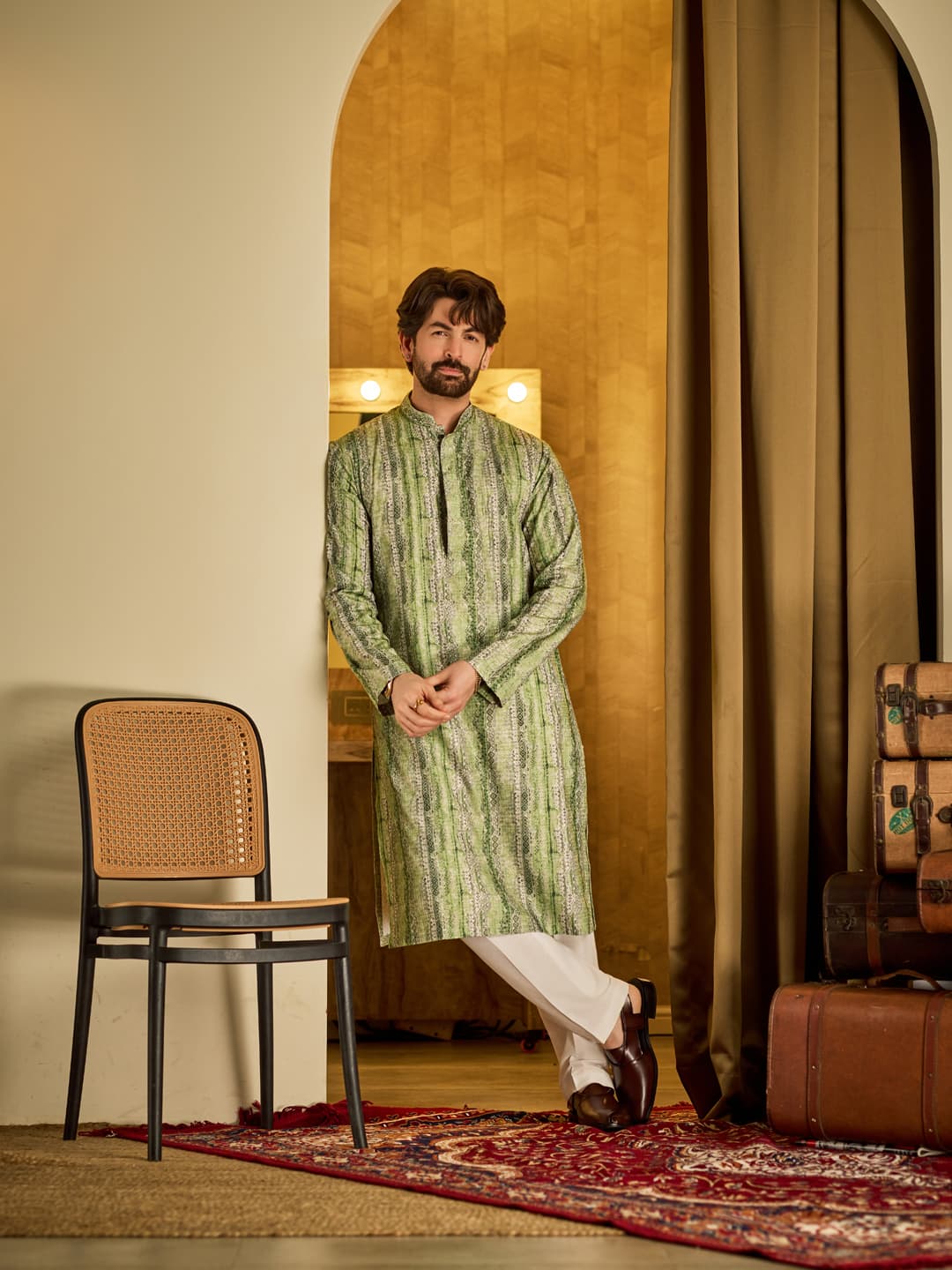 Men's Green Festive Kurta