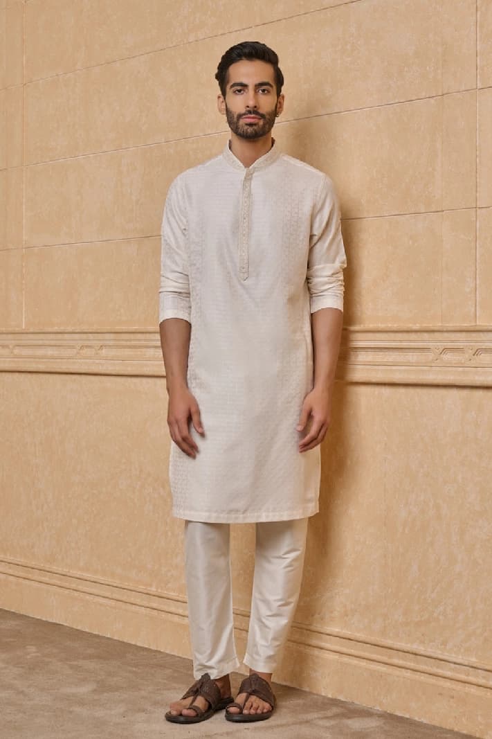 Men's Cream Festive Kurta Set