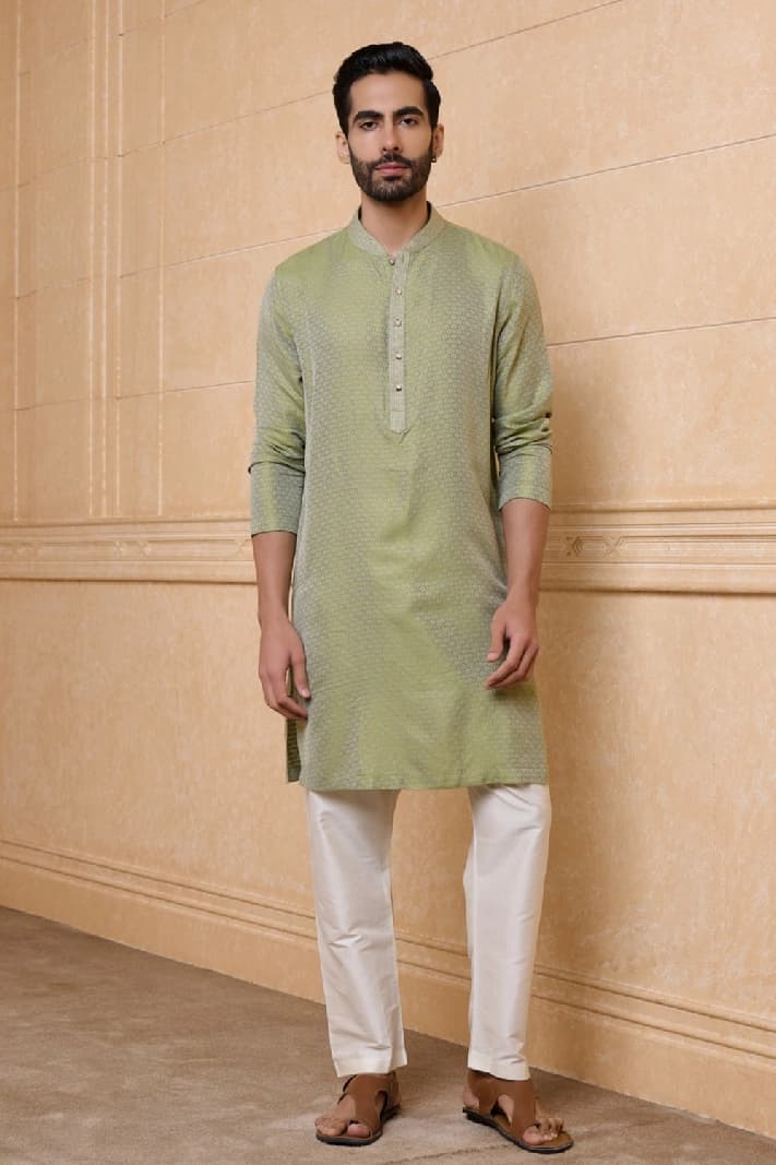 Men's Green Festive Kurta Set