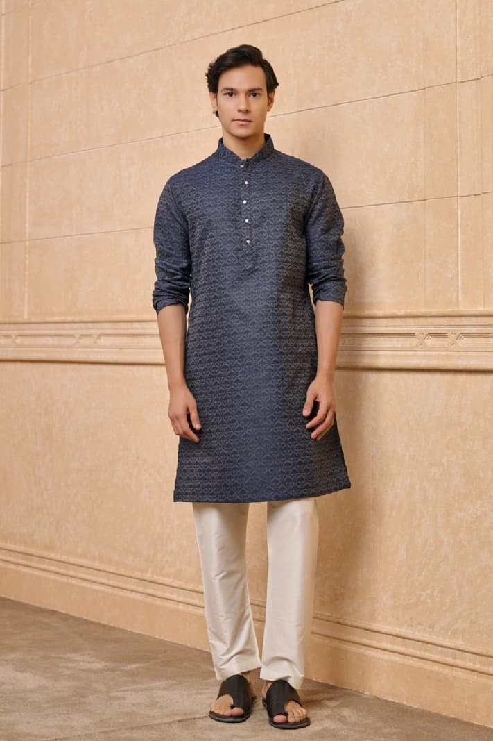 Men's Navy Festive Kurta Set