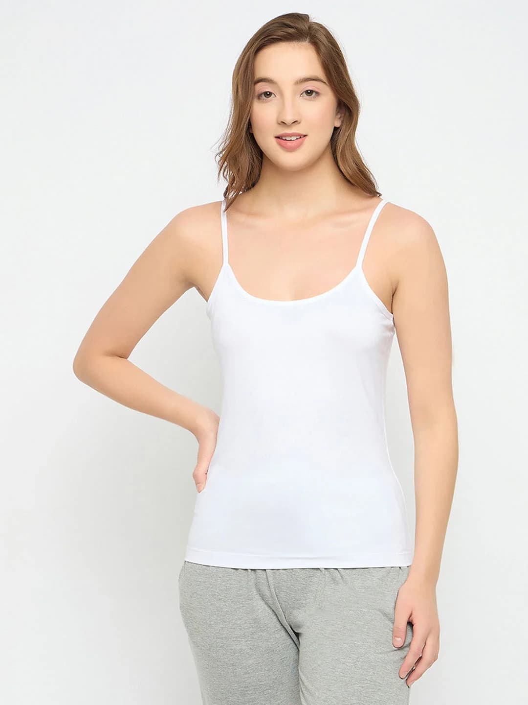 Women's White Basic Cotton Camisole