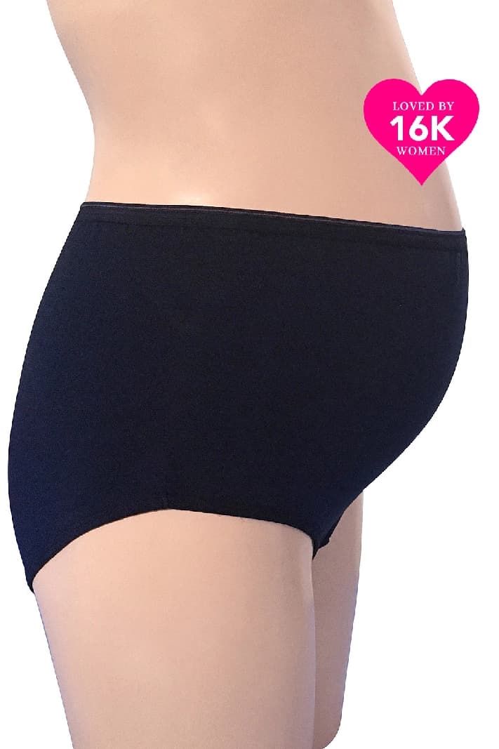 Women's Blue Solid Cotton Maternity Panty