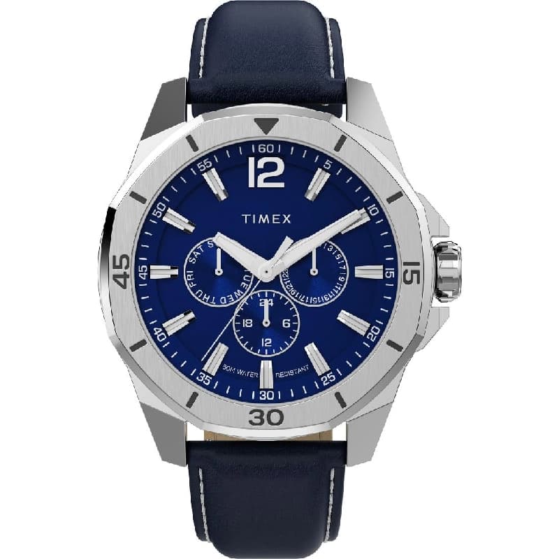 Men's Black Solid Round 46 mm Analogue Watch - TW2W80200