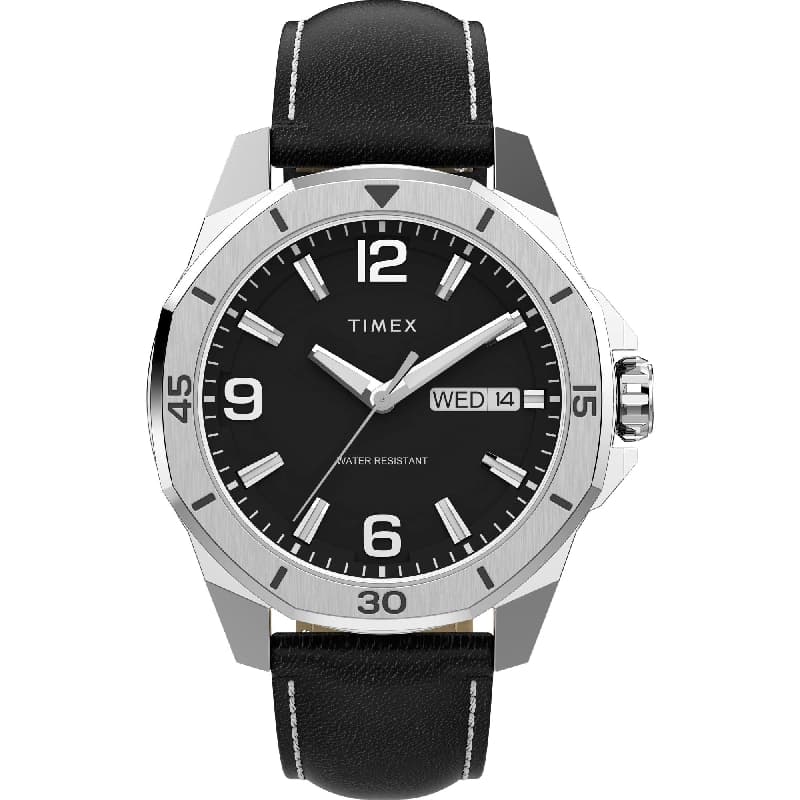 Men's Black Solid Round 46 mm Analogue Watch - TW2W79800