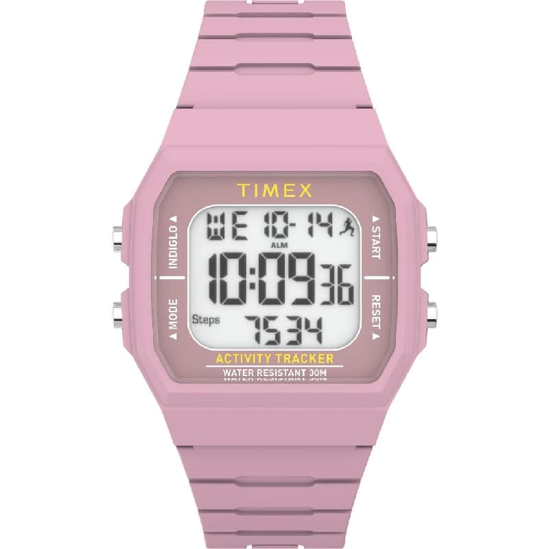 Unisex Pink Solid Square 40 mm Digital Watch - TW5M55800
