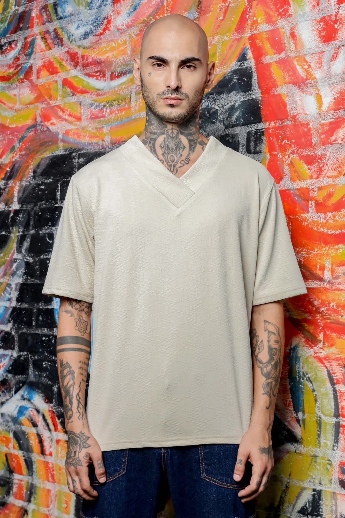 Unisex White Casual Solid Oversized Fit Tshirt