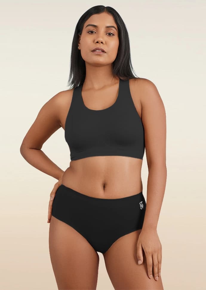 Women's Black Every Day Medium Coverage Solid Panty