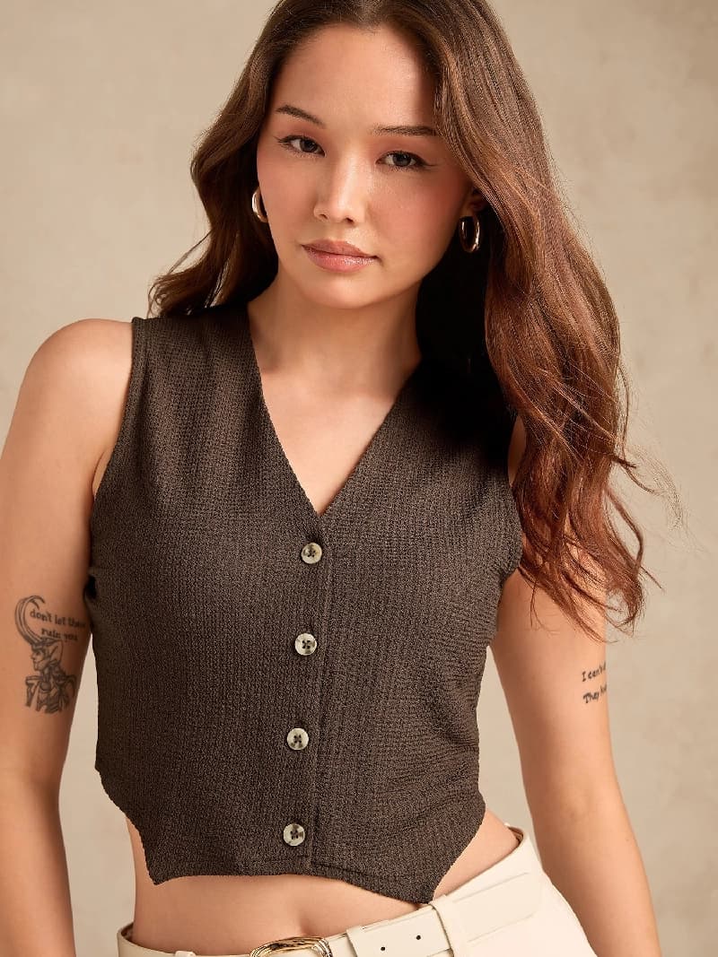 Women's Green Party Solid Slim Fit Top