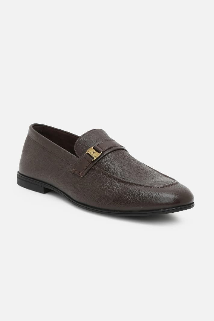 Men's Leather Brown Formal Slip-On Shoes