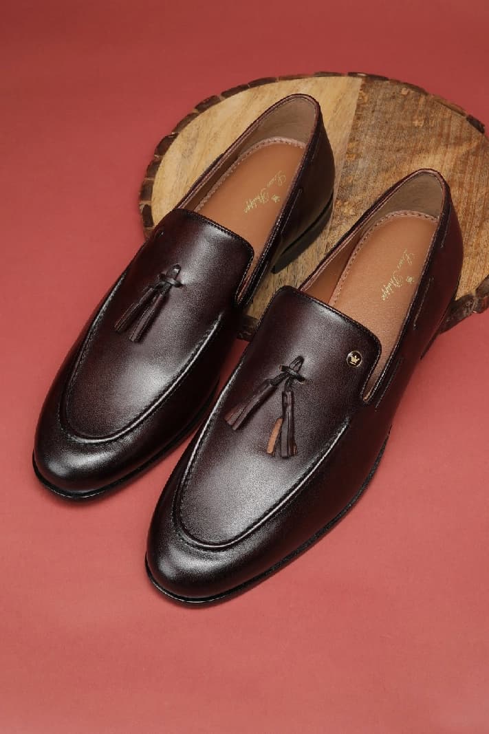 Men's Leather Tan Formal Slip-On Shoes