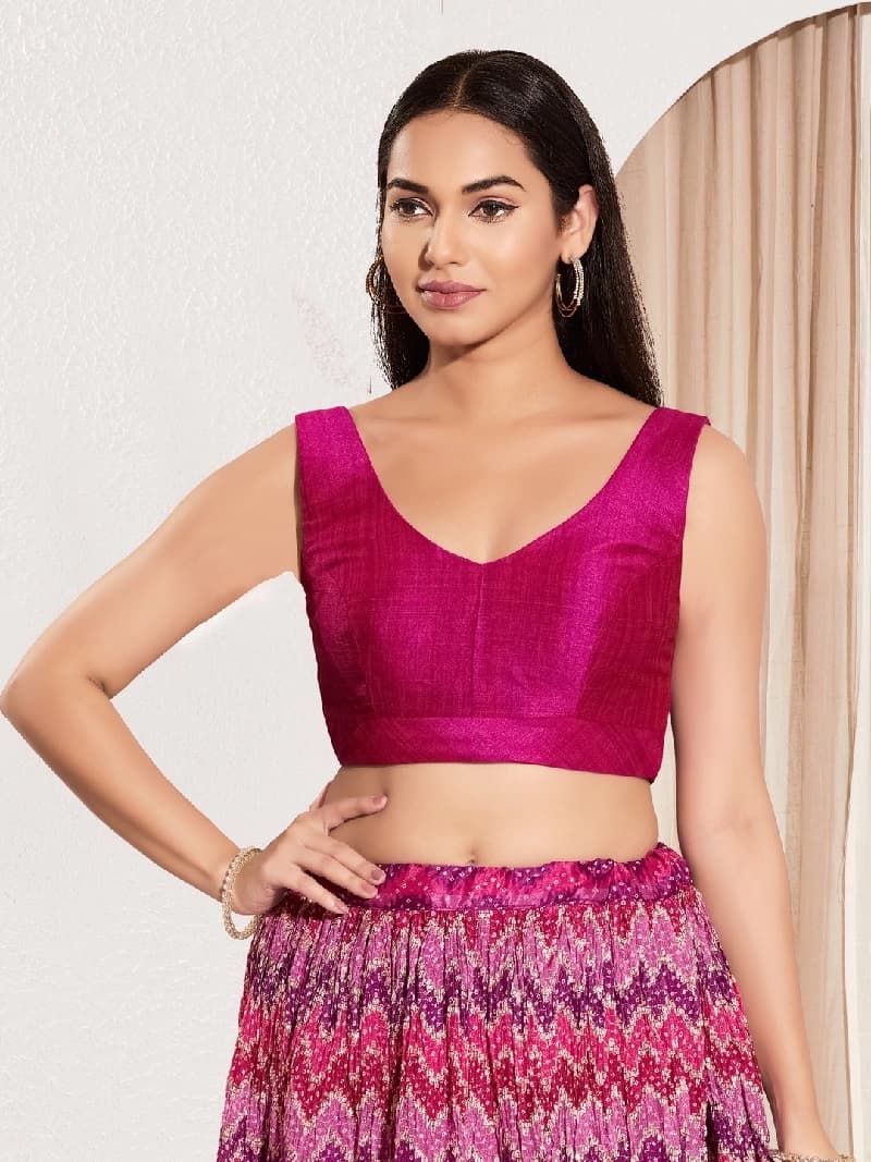 Women's Purple Festive Solid Regular Fit Blouse