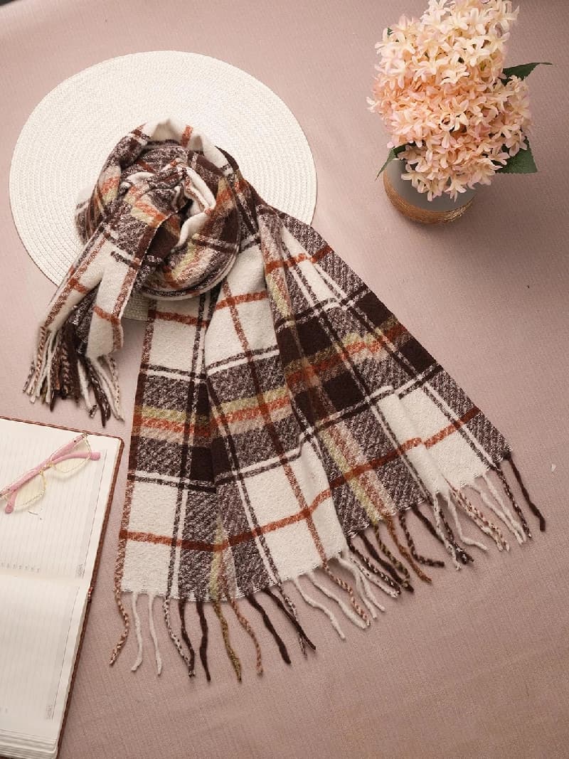 Women's Multicolor Casual Checked Scarve