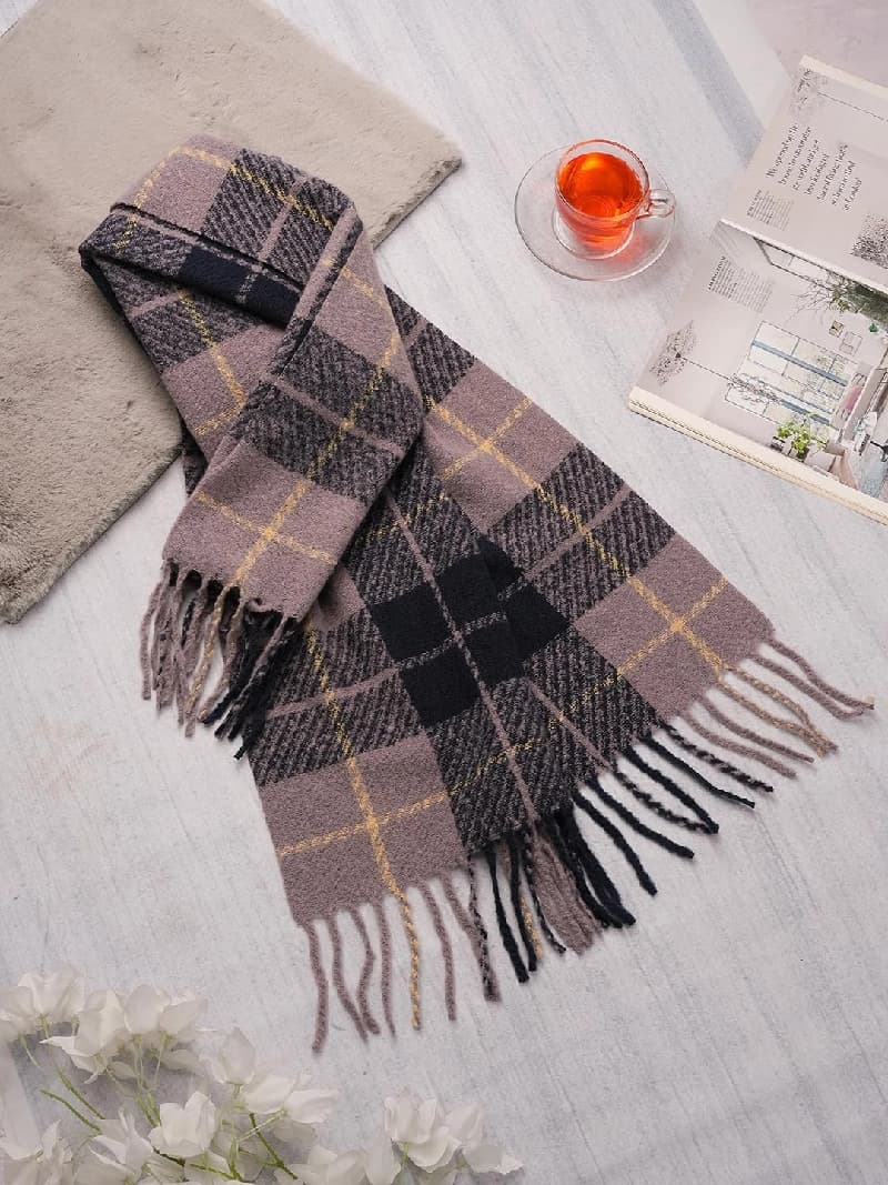 Women's Multicolor Casual Checked Scarve
