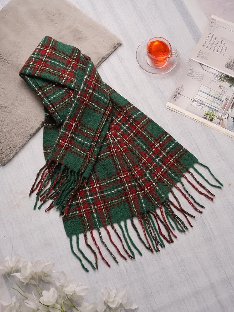 Women's Multicolor Casual Checked Scarve