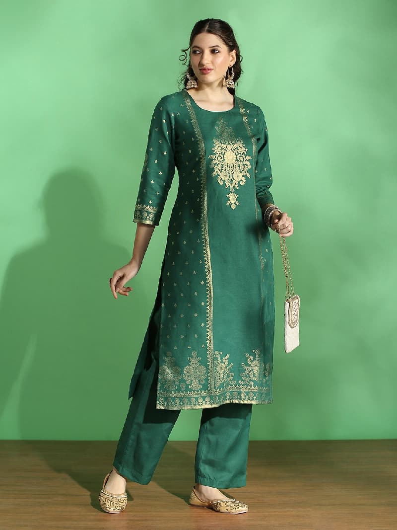Women's Green Casual Kurta Set