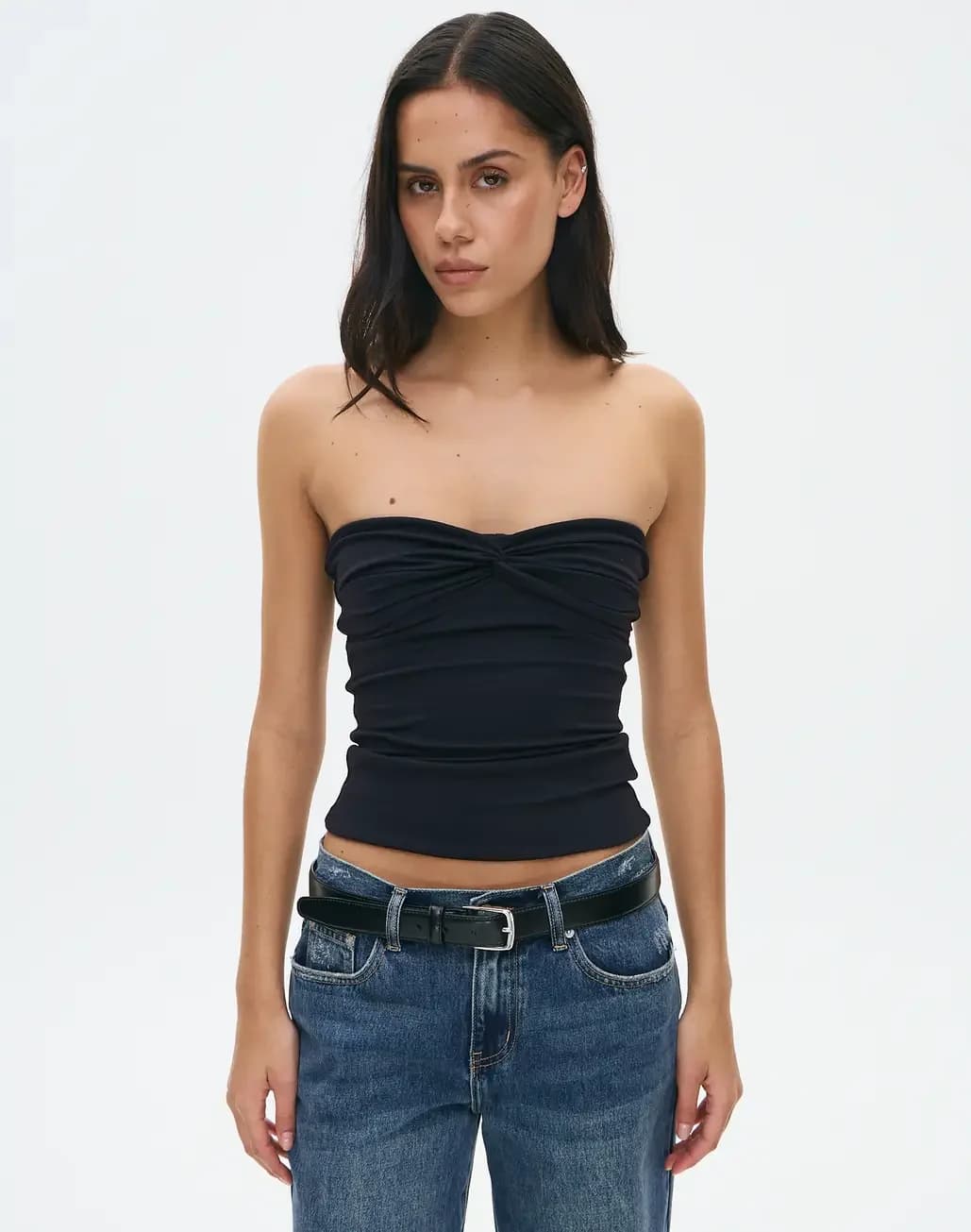 Women's Black Casual Solid Regular Fit Top