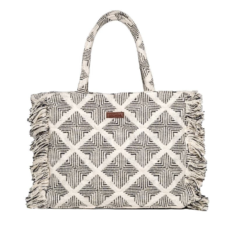 Women's Beige Mono-mirage Ruffle Box Bag