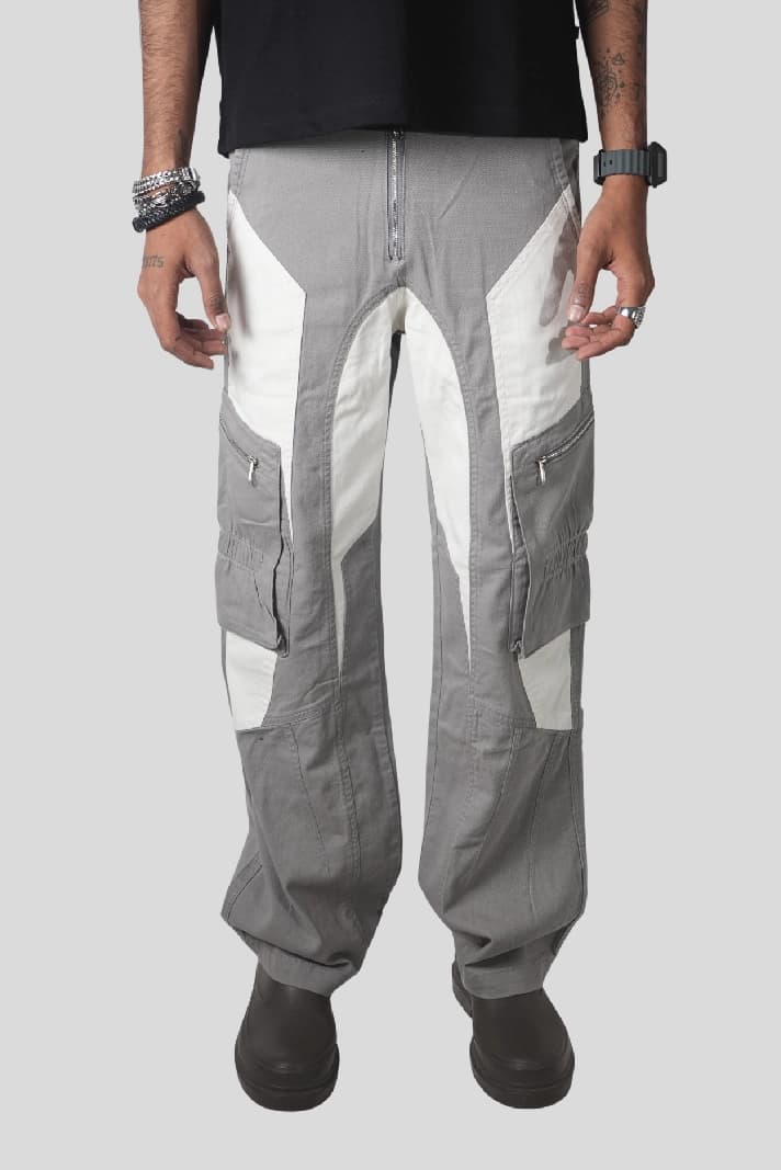 Unisex Grey Casual Solid Regular Fit Cargos