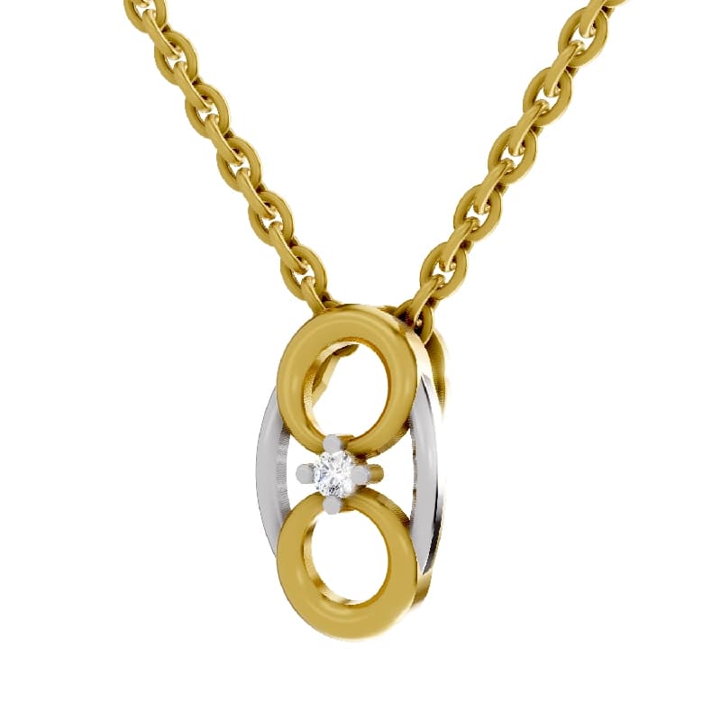 Women's Daily Wear 0.01 Carat Round Shape Gold Plated Fashion Diamond Pendant Necklace