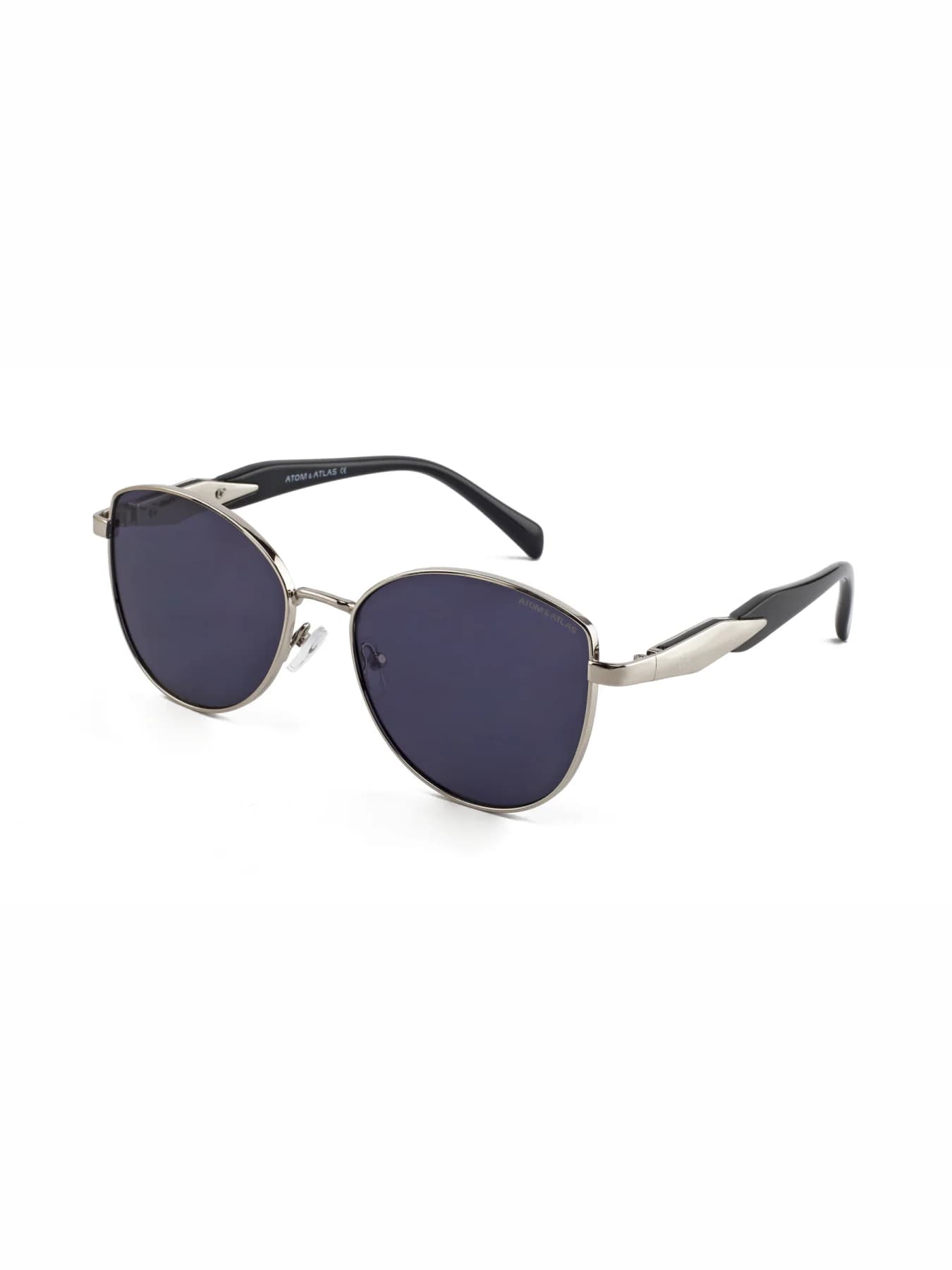 Women's Silver and Black Polarised Lens Oversized Cateye Sunglass Celeste Series