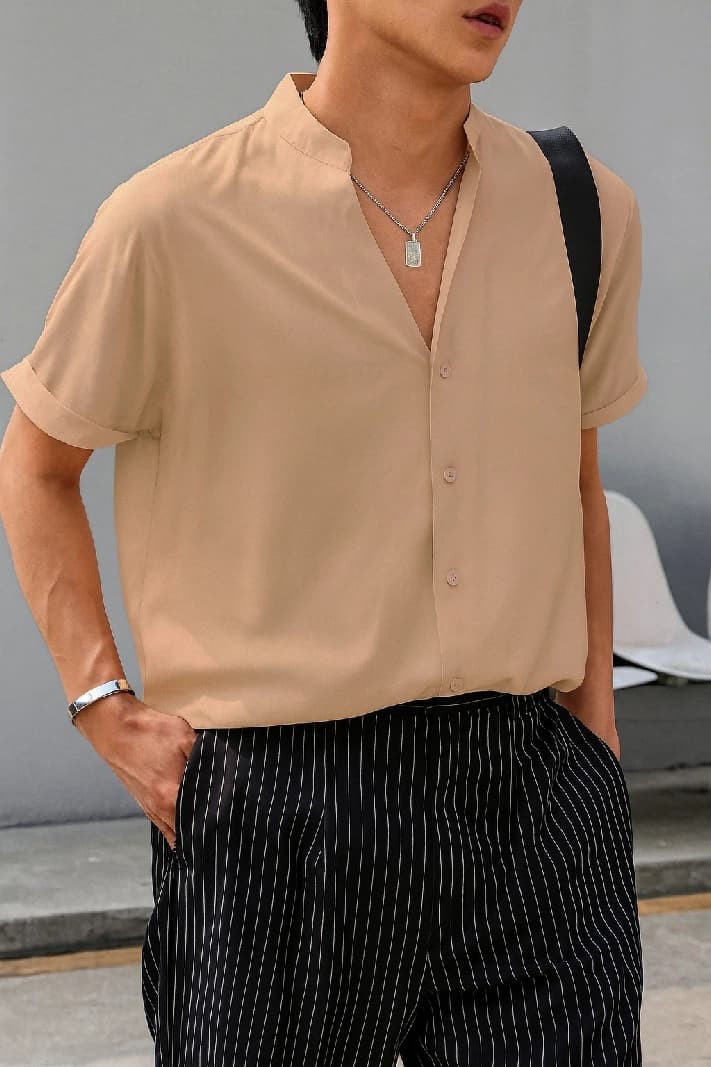 Men's Pink Casual Solid Regular Fit Shirt