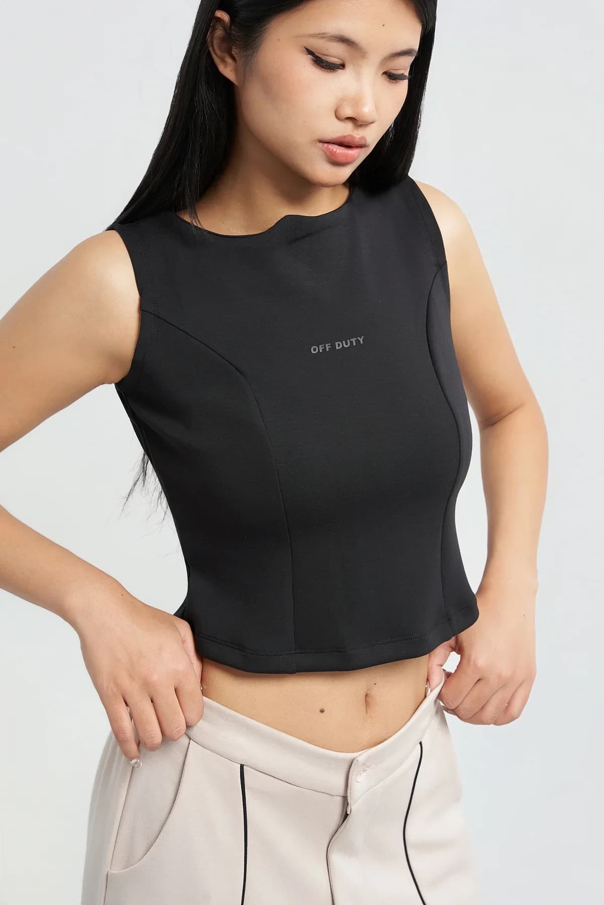 Women's Black Casual Solid Slim Fit Top