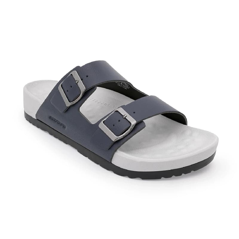 Men's Navy Casual Easygoing Everyday Wear Double Strap Slides