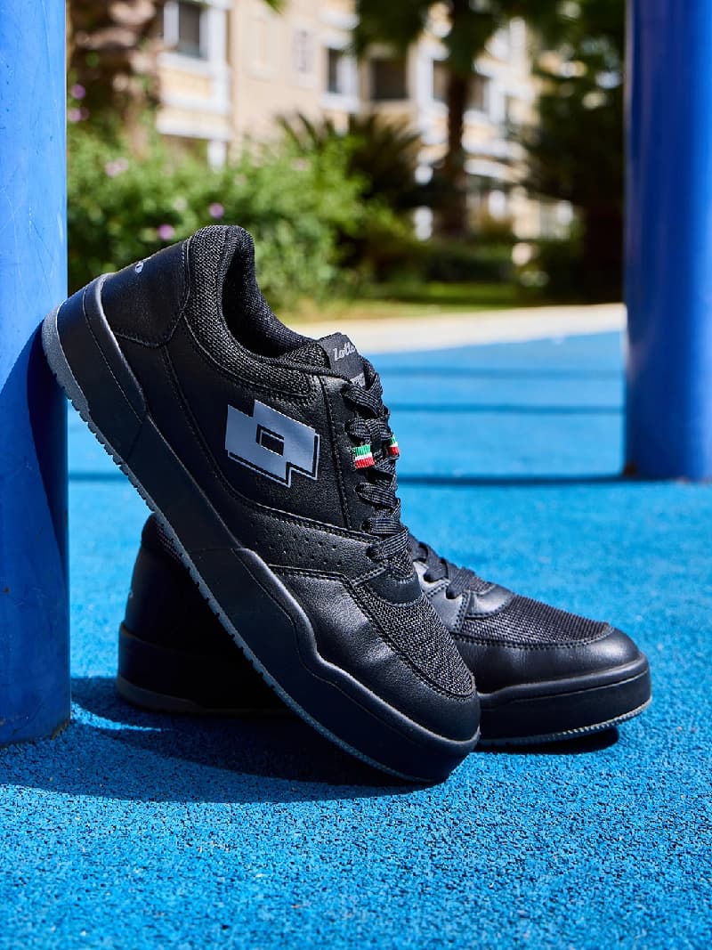 Men's Casual Synthetic leather + Poly fabric Hoop Star Urbano Black Sneakers