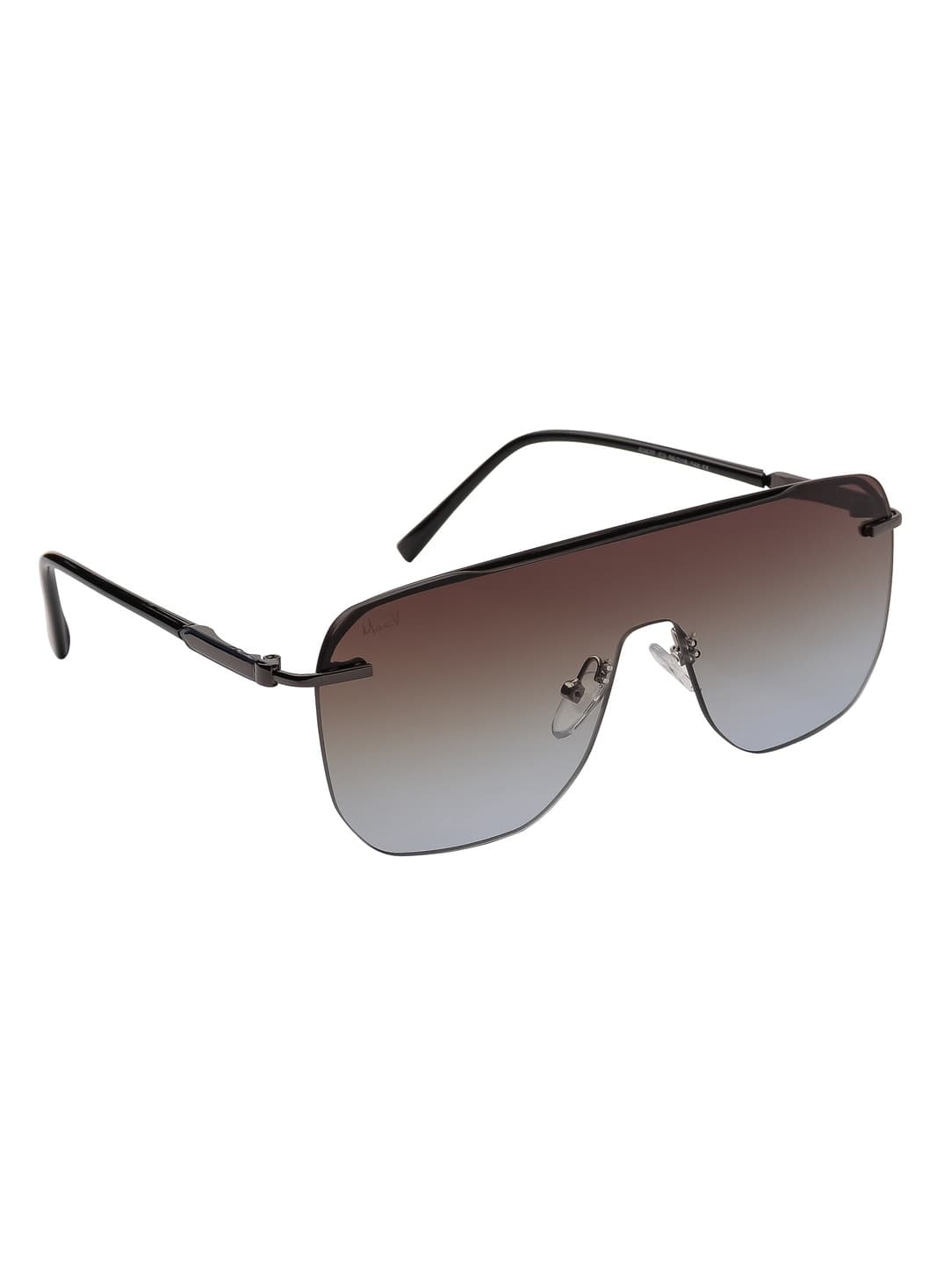 Unisex Black Casual Square Sunglass