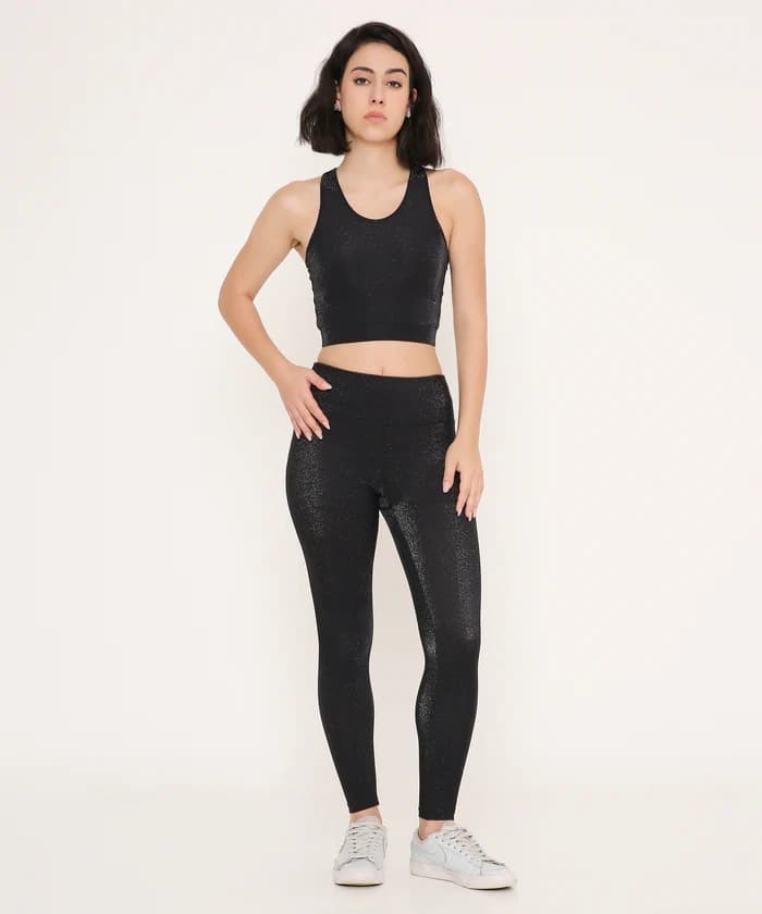 Women's Black Sports Solid Slim Fit Legging
