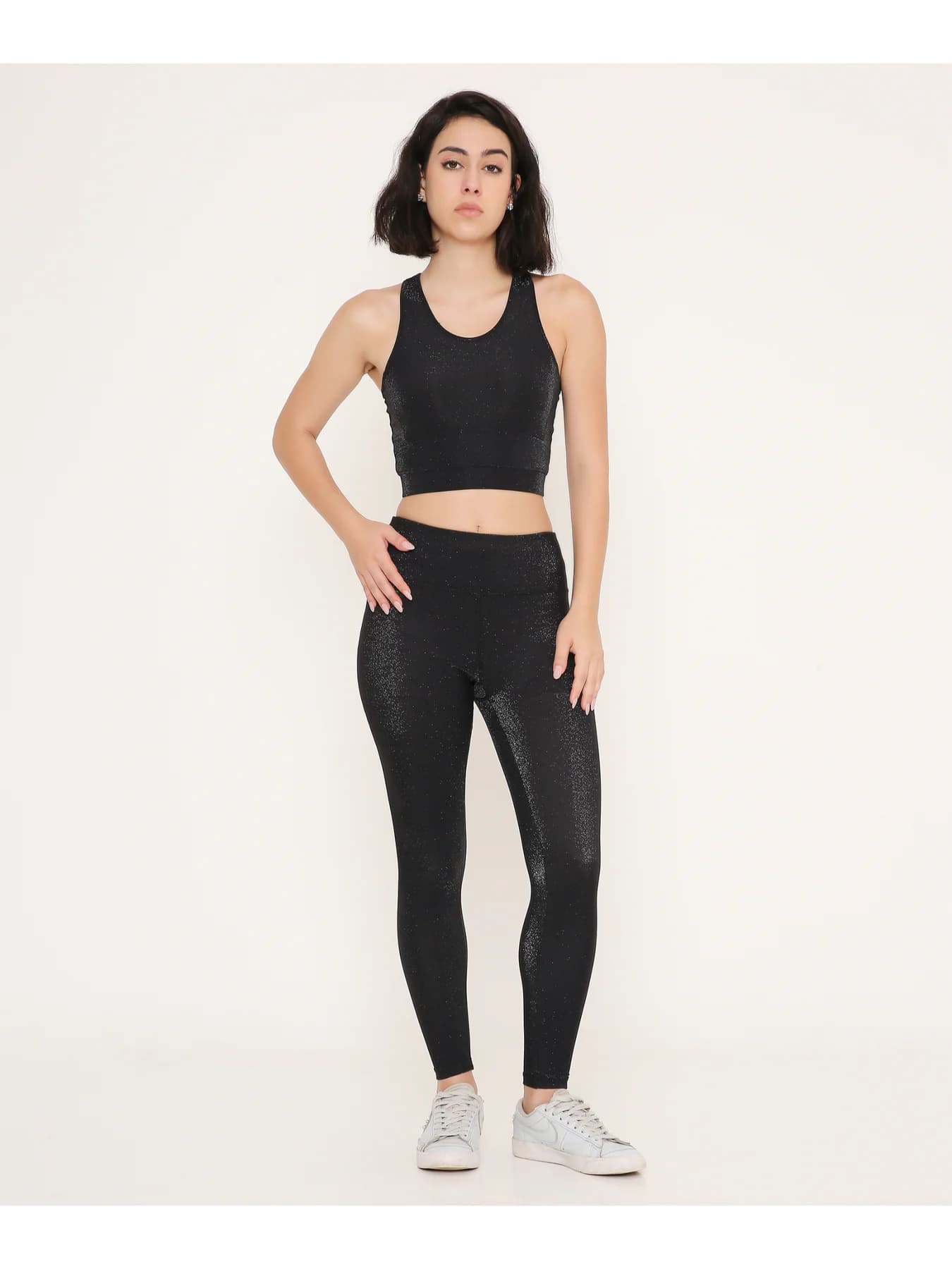 Women's Black Sports Solid Slim Fit Legging