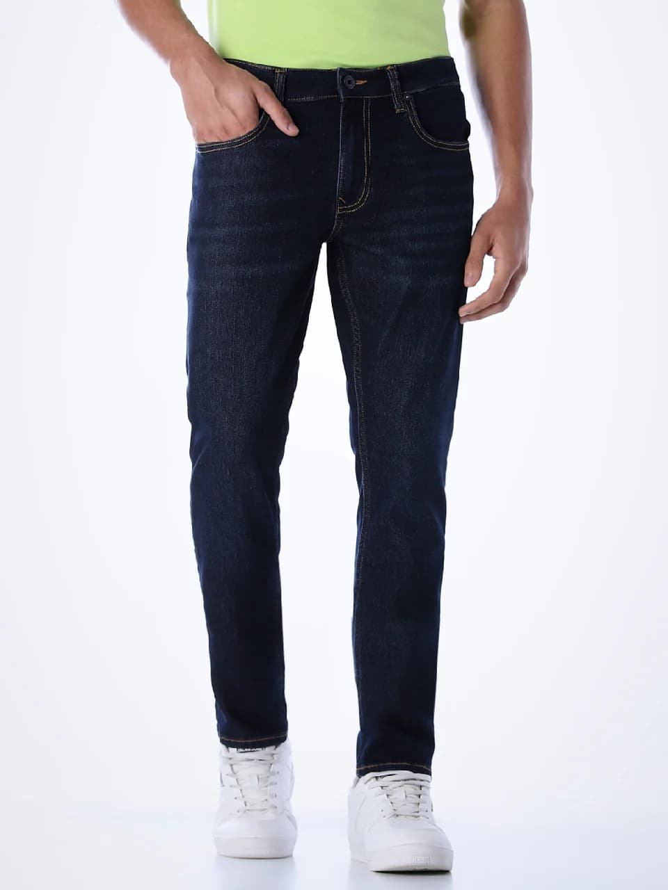 Men's Blue Casual Slim Fit Low Rise Jeans