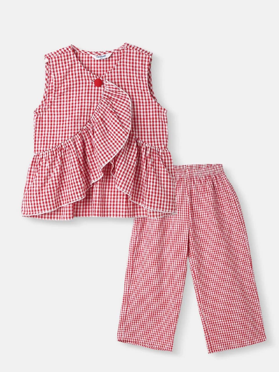 Girls Pink Casual Regular Fit Sleeveless Clothing Set