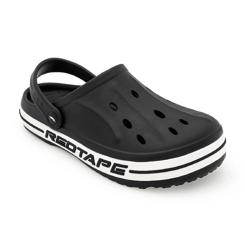 Men's Black Round Toe Casual Clogs Sandals