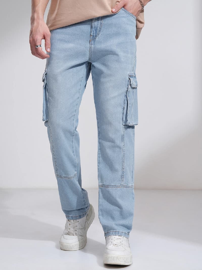 Men's Blue Casual Straight Fit Jeans