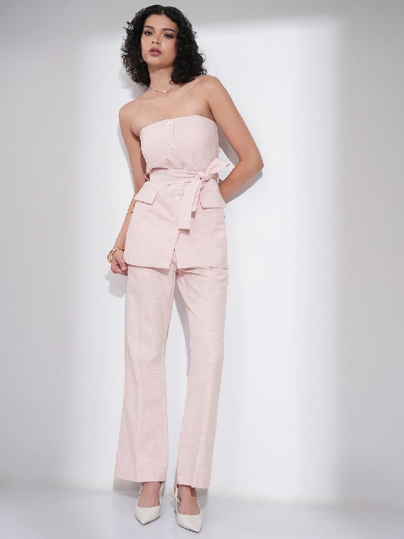 Women's Pink Casual Co-ords Set