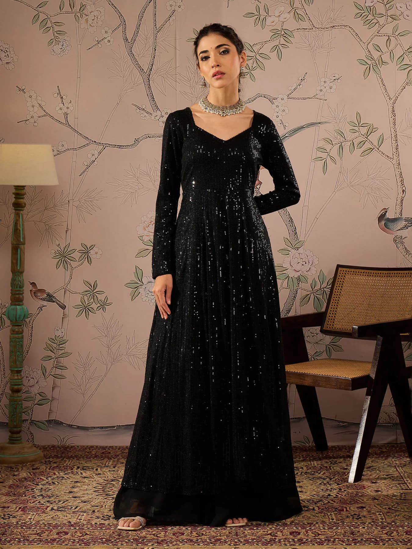 Women's Black Festive Kurta