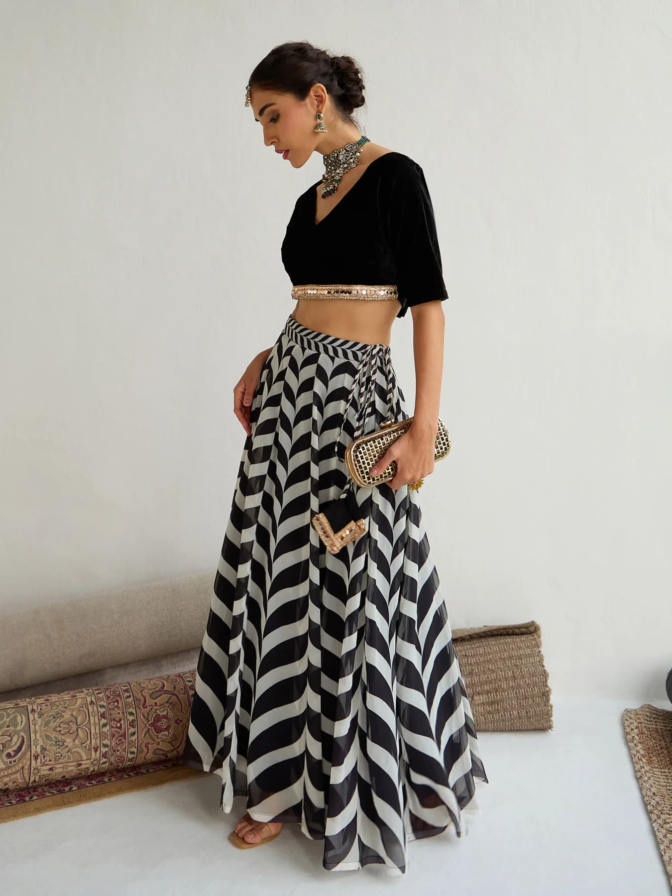 Women's Black Festive Lehenga Choli