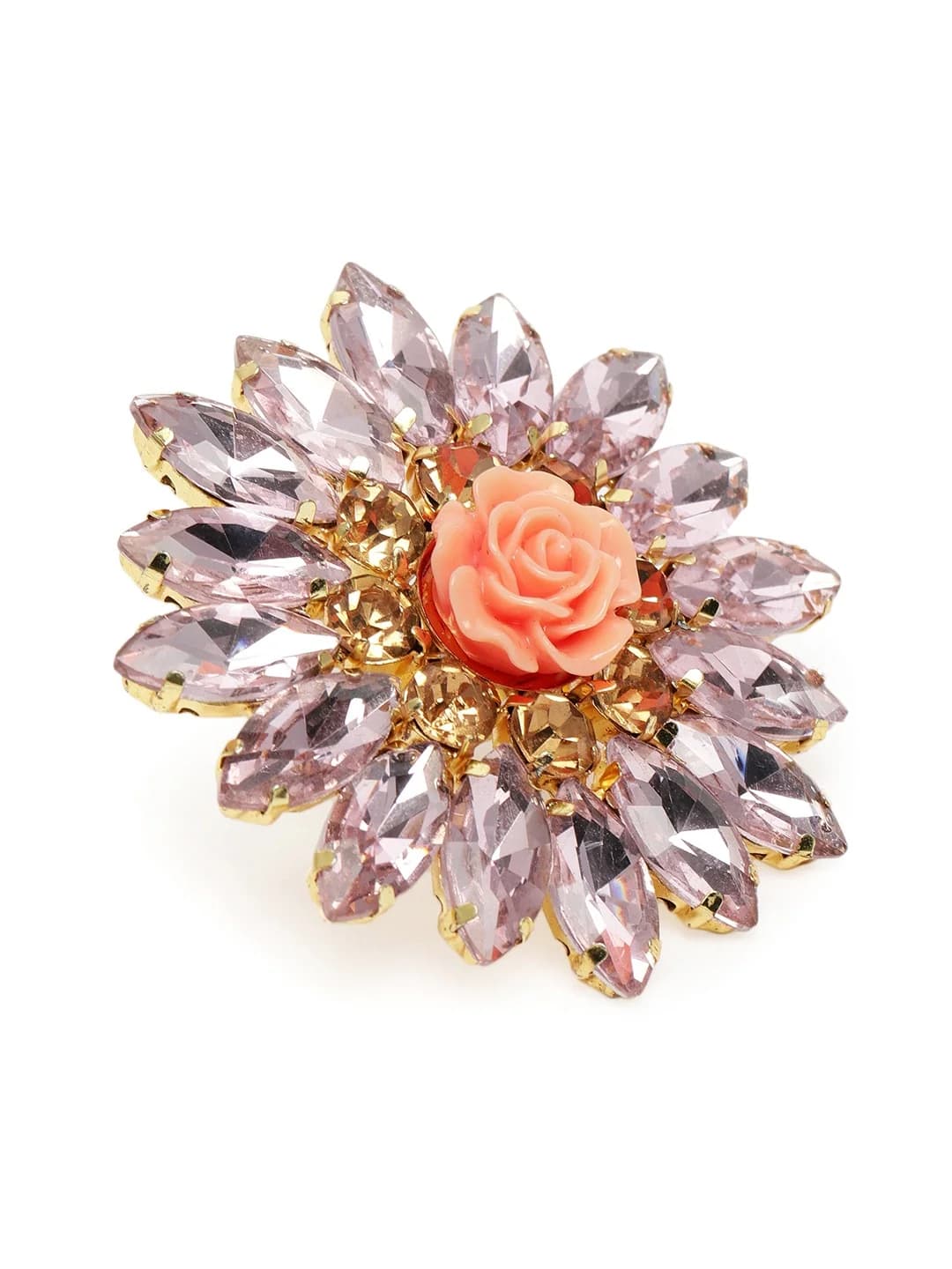 Women's Pink Crystal Shine Stones Party Bling Contemporary Adjustable Finger Ring