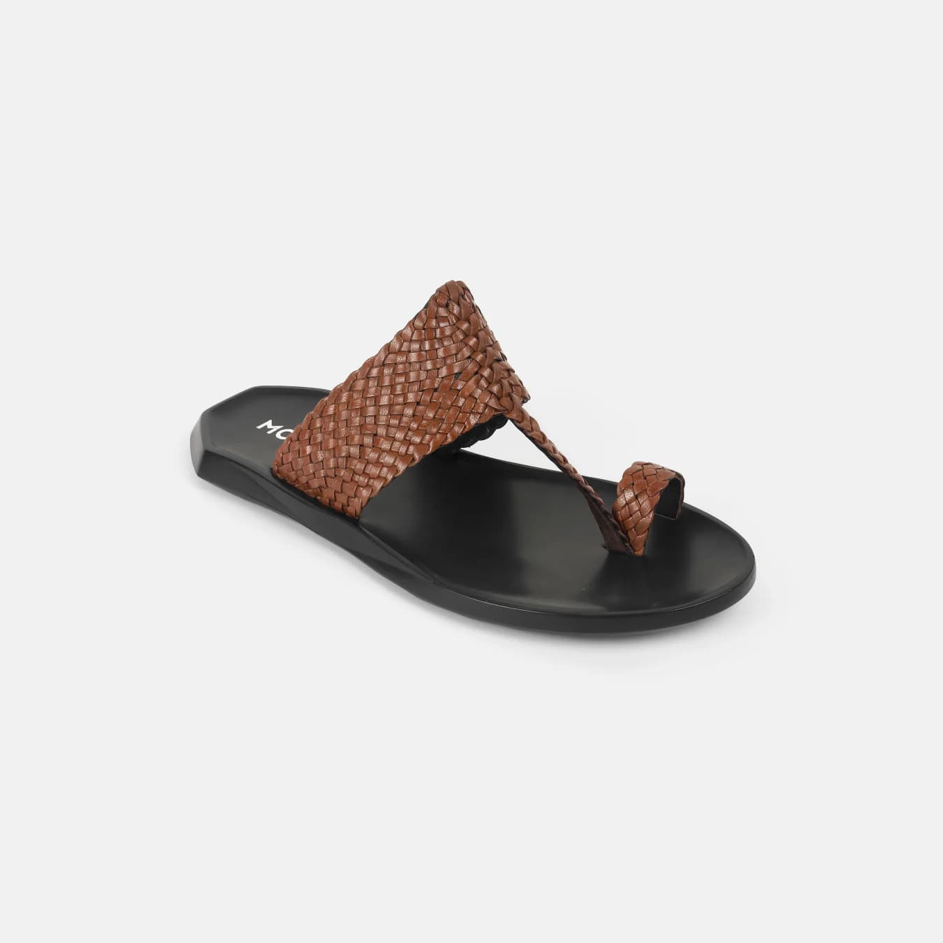 Men's Tan Casual Leather Round Toe Kolhapuri Chappal