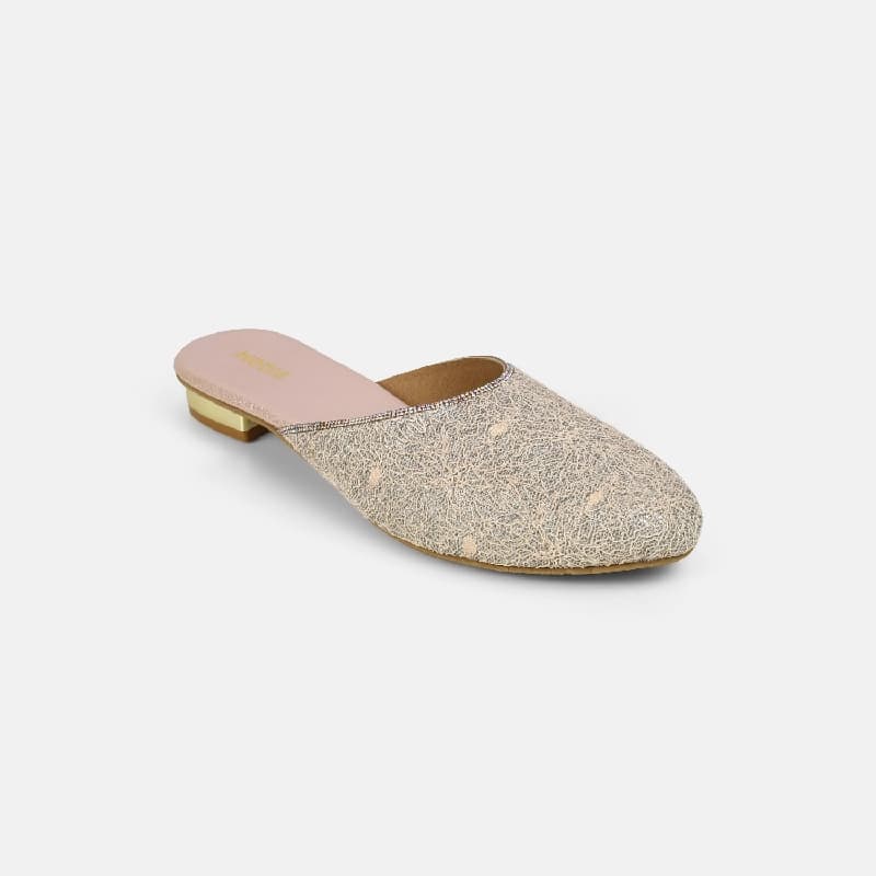Women's Rose Gold Casual Synthetic Open Toe Mules