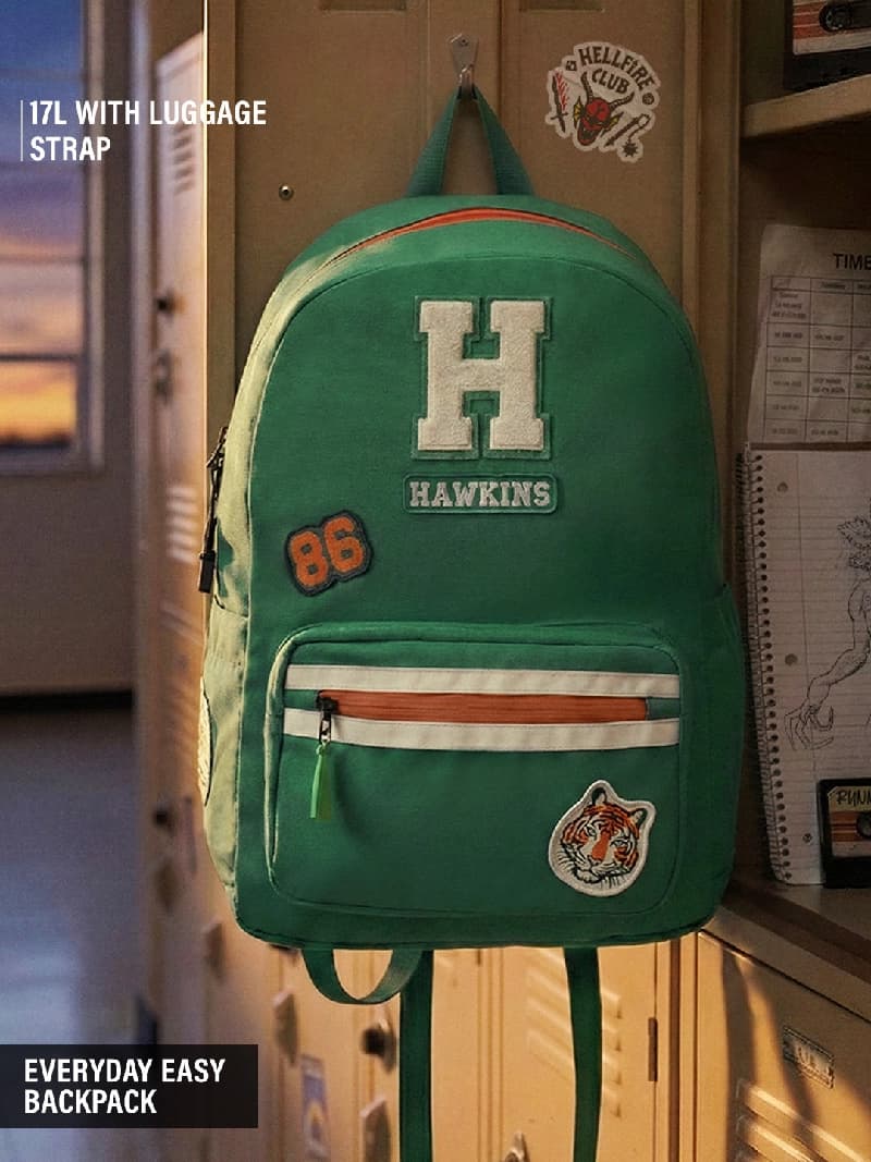 Unisex Green Embroidered Stranger Things Hawkins Casual Backpack
