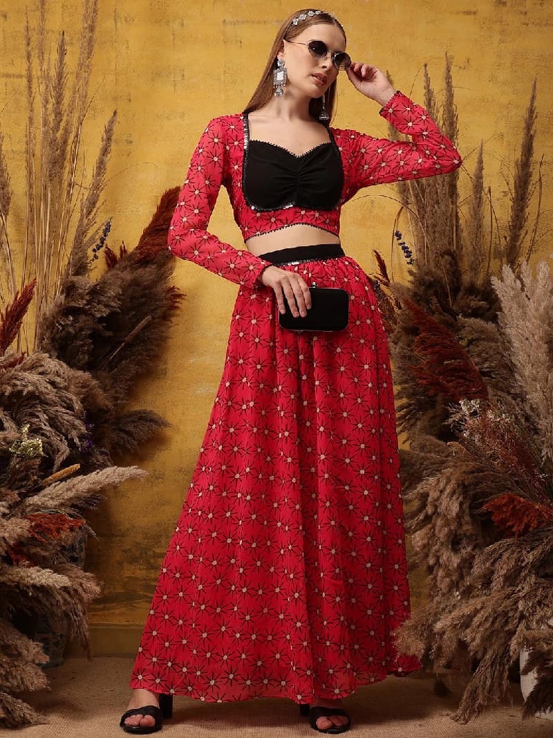 Women's Pink Top with Maxi Skirt